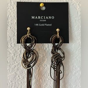 Guess by Marciano Black & 14k Gold Plated Long Dangly String Earrings